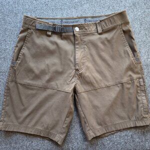 Free Country Men's 36/8 Shorts Nylon Stretch Trek Olive Hiking Walking Casual